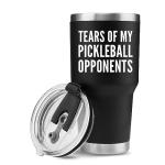 Panvola Tears of My Pickleball Opponents Tumbler Sports Player Coach Gifts Vacuum Insulated Stainless Steel Tumbler With Removable Lid And Straw (30 oz)