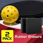 [2-Pack] Pickleball Paddle Cleaner and Eraser for Carbon Fiber Pickle Ball Paddle - Erase Stains & Scratches - Increase Grit Restore Spin - Safe & Easy Cleaning for Any Carbon Fiber Racquet
