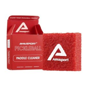 PICKLETECH Pickleball Paddle Cleaner Eraser - Carbon Fiber Pickle Ball Racket Cleaner - One Piece Construction Paddle Eraser - Superior Residue Removal & Maximum Stain Adhesion-Square Red
