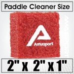 PICKLETECH Pickleball Paddle Cleaner Eraser - Carbon Fiber Pickle Ball Racket Cleaner - One Piece Construction Paddle Eraser - Superior Residue Removal & Maximum Stain Adhesion-Square Red