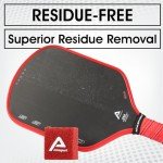 PICKLETECH Pickleball Paddle Cleaner Eraser - Carbon Fiber Pickle Ball Racket Cleaner - One Piece Construction Paddle Eraser - Superior Residue Removal & Maximum Stain Adhesion-Square Red