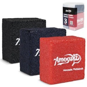 Amoswiz Pickleball Paddle Eraser, Pickle Ball Paddle Cleaner for Raw Carbon Fiber Paddles, 3 Color Pickleball Eraser Set, Residue Scrach Dirt Quick Removal