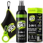 MR. KICS Basketball Shoe Grip Spray - Anti Slip Traction for Court Shoes, Shoe Grip Enhancer - 2-in-1 Cleaner with Microfiber Towel, Backpack Clip - Volleyball, Pickleball, Tennis, Badminton
