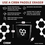 CRBN Pickleball - Paddle Eraser, Best Carbon Fiber Pickle Ball Racket Cleaner, Fast & Easy Rubber Bar to Remove Ball Residue, Dirt, & Minor Scrapes/Scratches - Patent Pending (Black, 2 Pack)