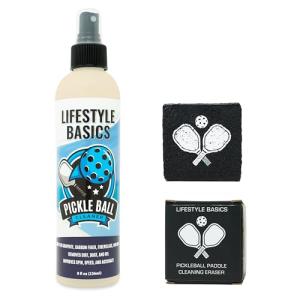 Lifestyle Basics Pickleball Paddle Cleaner Spray & Pickleball Paddle Eraser | Improves Spin and Accuracy | Washes Away Dirt, Oil, Sand, Dust, and Gr