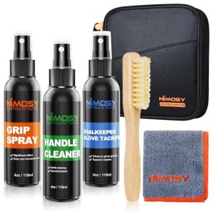 NIMOSY Pro Sport Grip Care Kit -Includes Grip Cleaner, Grip Spray and Goalkeeper Glove Tackfier, Grip Restore & Cleaner for Golf Football Shoes Baseball Tennis Pickleball Volleyball, Gifts for men