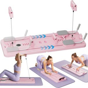 Foldable Multi-Purpose Pilates Reformer Board (Pink)