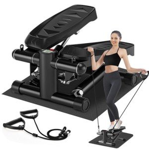 Adjustable Home Stair Steppers with Resistance Bands