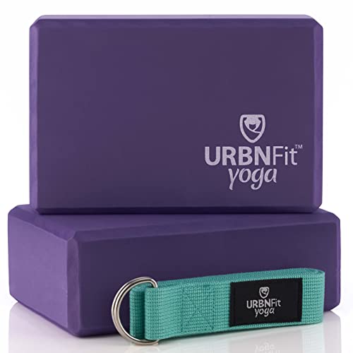 High-Density Foam Yoga Blocks with Strap Set