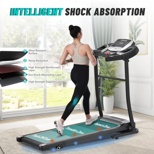 Merax Quiet Folding Treadmill with Pulse Sensor