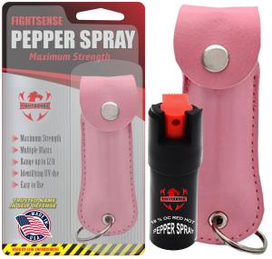 FIGHTSENSE Compact Pink Pepper Spray with Pouch