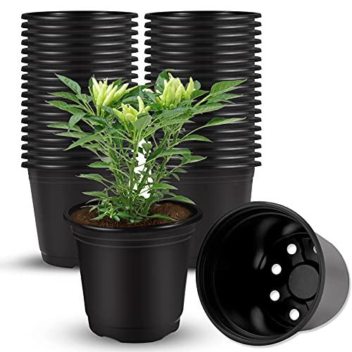 40 Black Plastic 4" Plant Nursery Pots