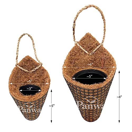 Handmade Thai Coconut Coir Bird Nest Planter Set