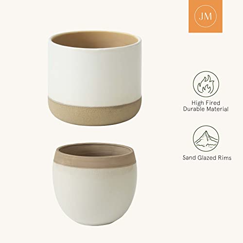 White Ceramic Plant Pots with Cracked Detailing