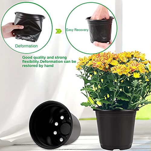 40 Black Plastic 4" Plant Nursery Pots