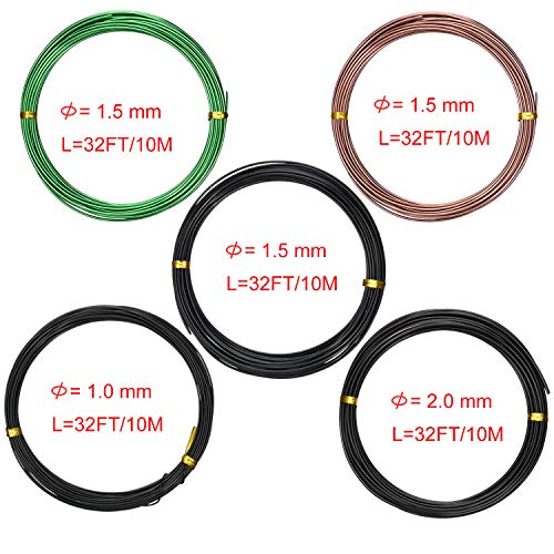 Bonsai Training Wire Set with Cutter - 160ft