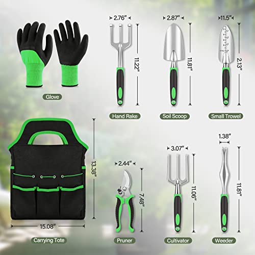 8-Piece Lightweight Garden Tool Set with Tote Bag