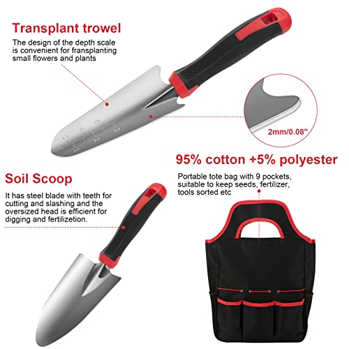 MOXILS 9-Piece Stainless Steel Garden Tool Set