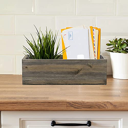 Rustic Wooden Planter Box with Liner - Tropical Plants