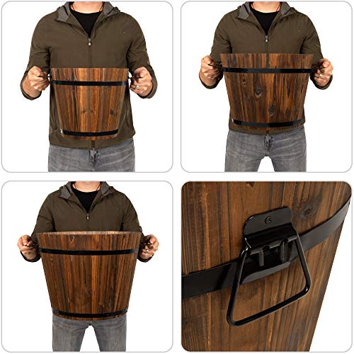 Wooden Barrel Planters - Set of 3
