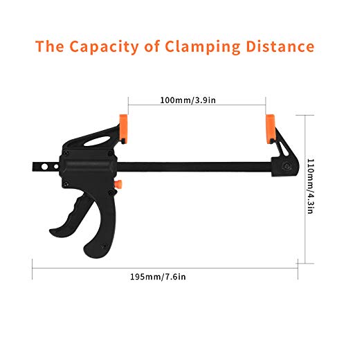 4" Bar Clamps: 5pcs, Quick Grip, One-Handed