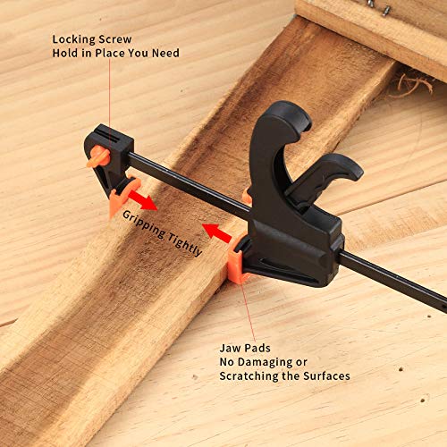4" Bar Clamps: 5pcs, Quick Grip, One-Handed