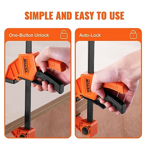 VEVOR Woodworking Bar Clamps: 4x 6" and 2x 12