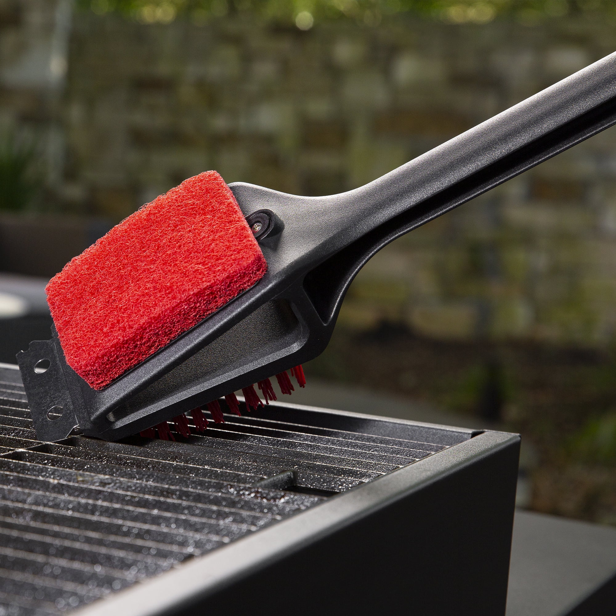 3 in 1 Grill Brush with Steel Scraper