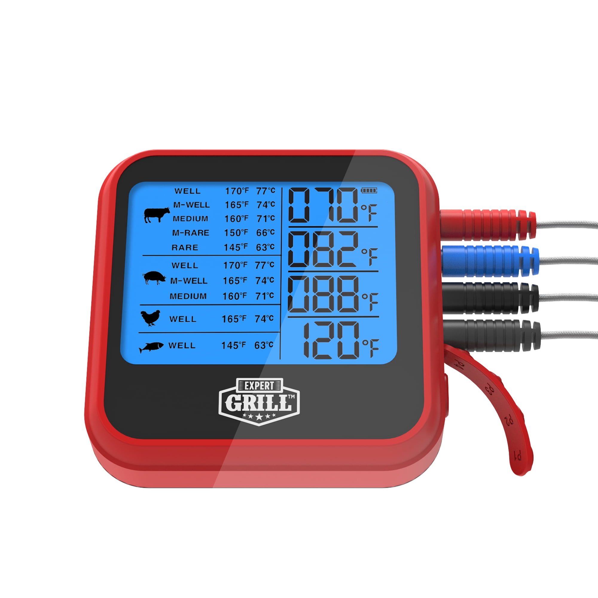 Expert Grill LCD Thermometer with 4 Probes
