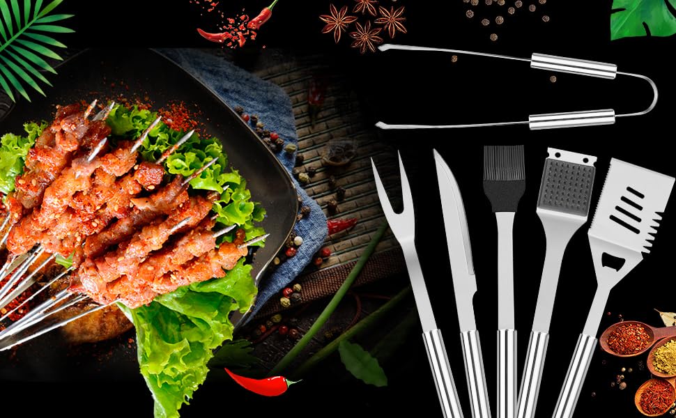 Anpro 21-Piece Stainless Steel BBQ Grill Kit