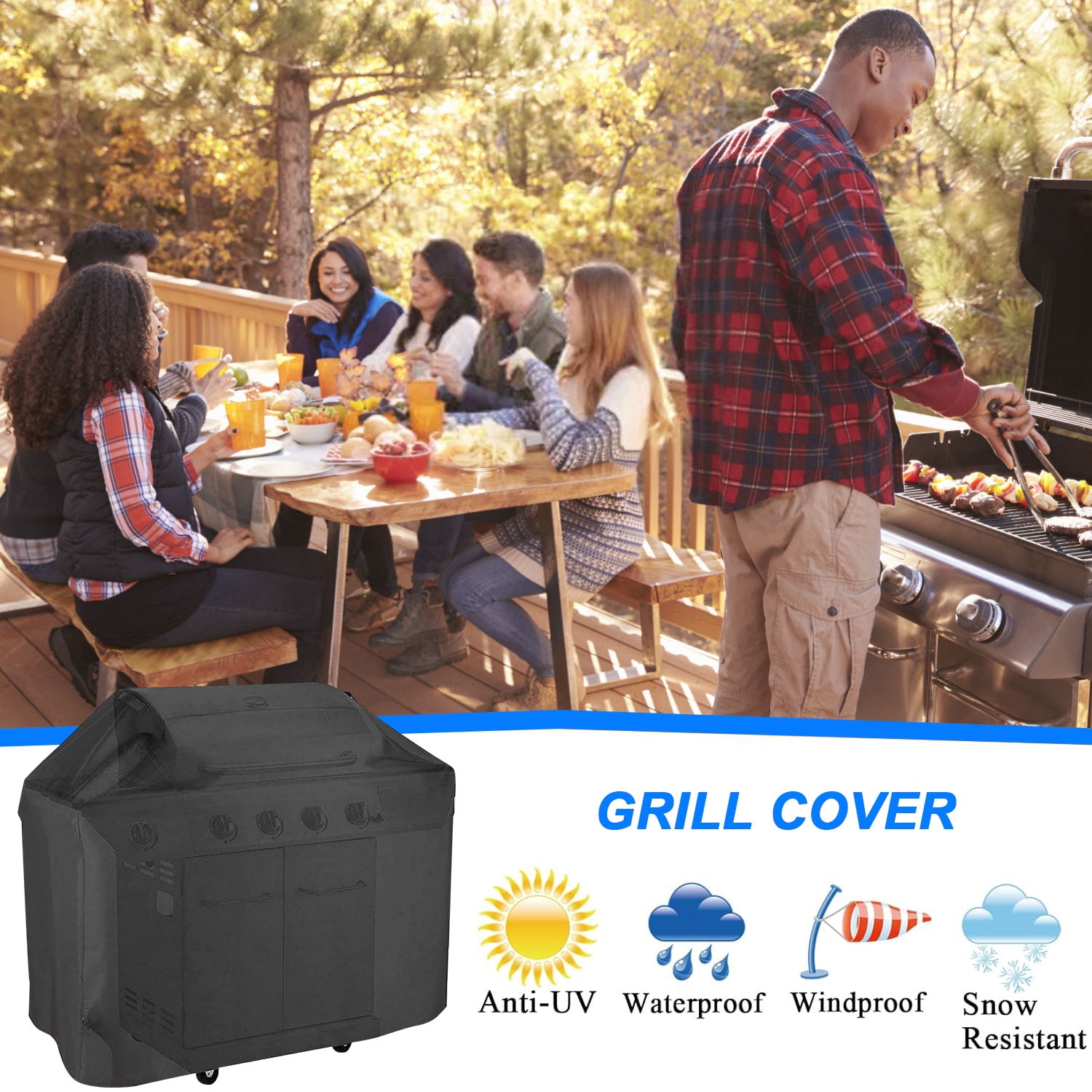 Waterproof 58" Gas Grill Cover - Weber Grills