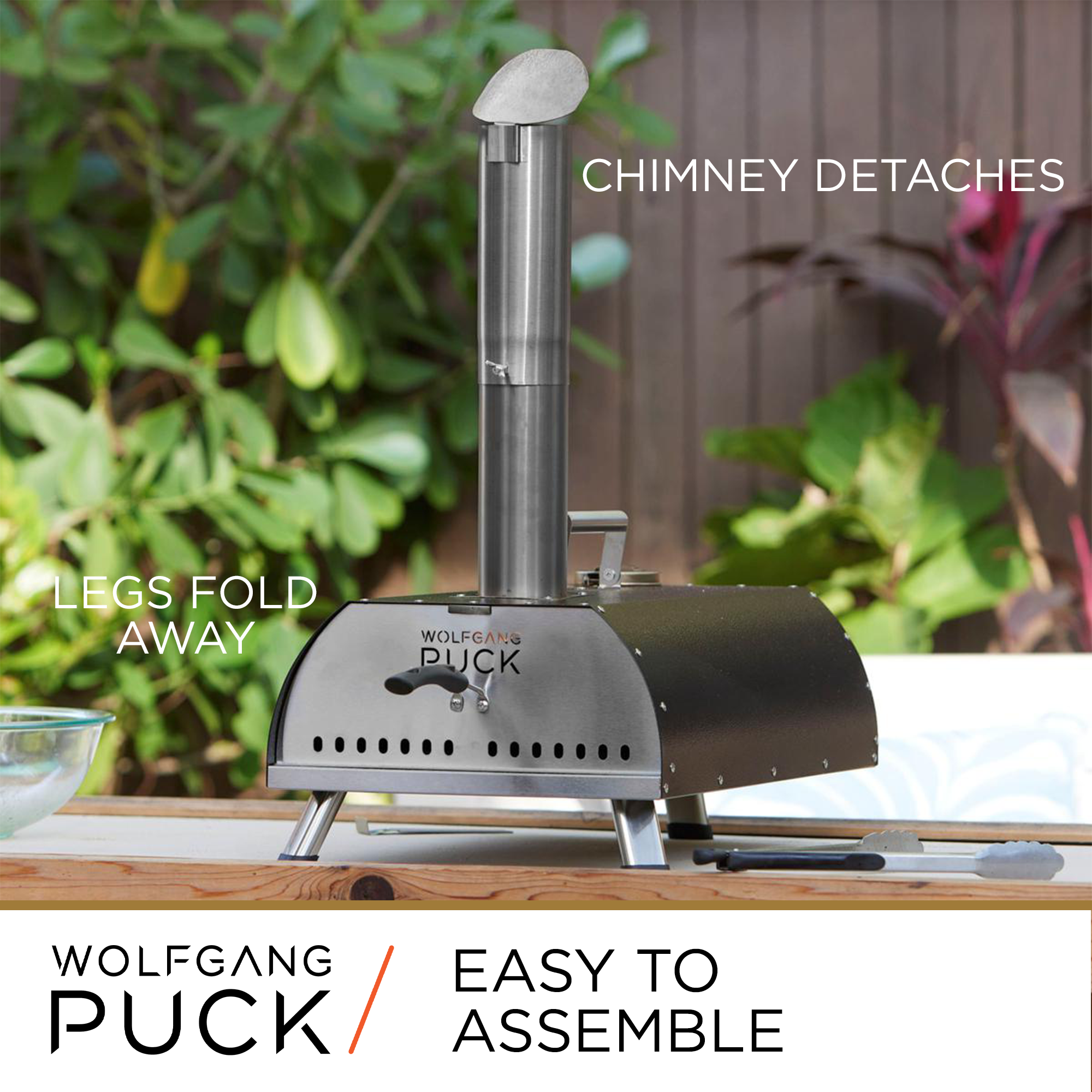 Wolfgang Puck Outdoor Pizza Oven Bundle with Pellets