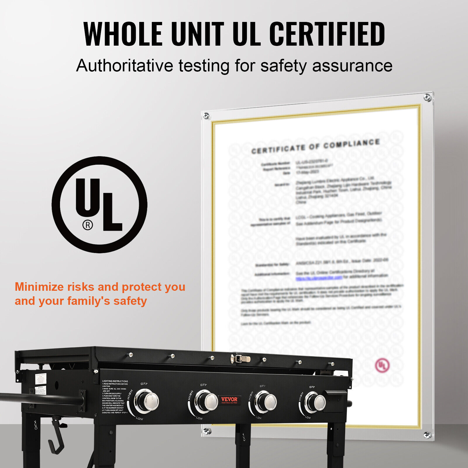 VEVOR 36" Outdoor Gas Griddle Grill with Lid