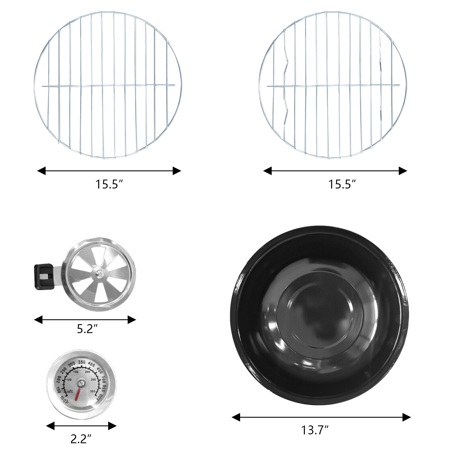 Large 3-in-1 Vertical BBQ Charcoal Smoker Cooker