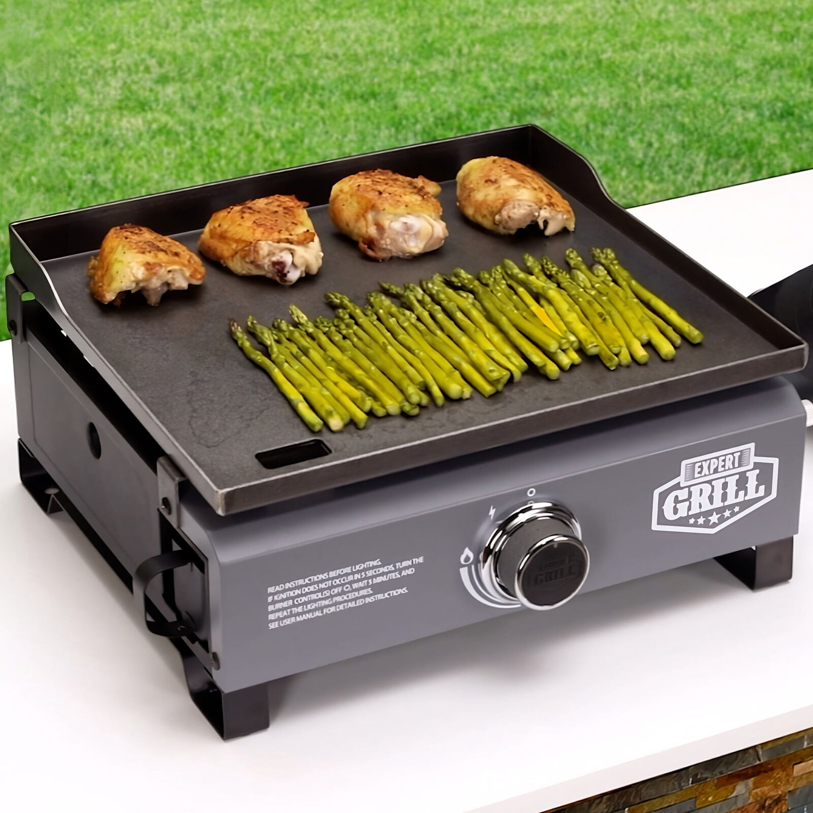 Portable Camping BBQ Grill - 1-Burner Propane Gas