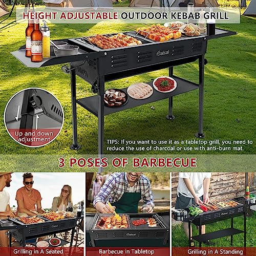 Baisal Portable Charcoal BBQ Grill, Foldable Camping Hibachi