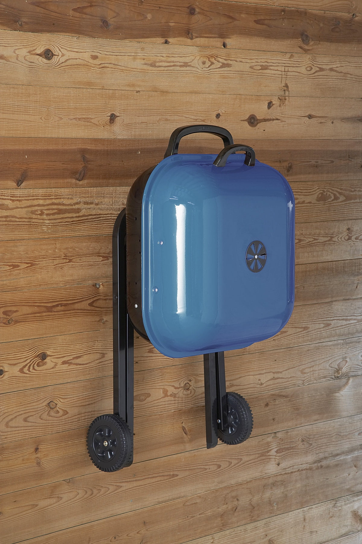 Portable Blue Charcoal Grill - Americana Walk-A-Bout BBQ