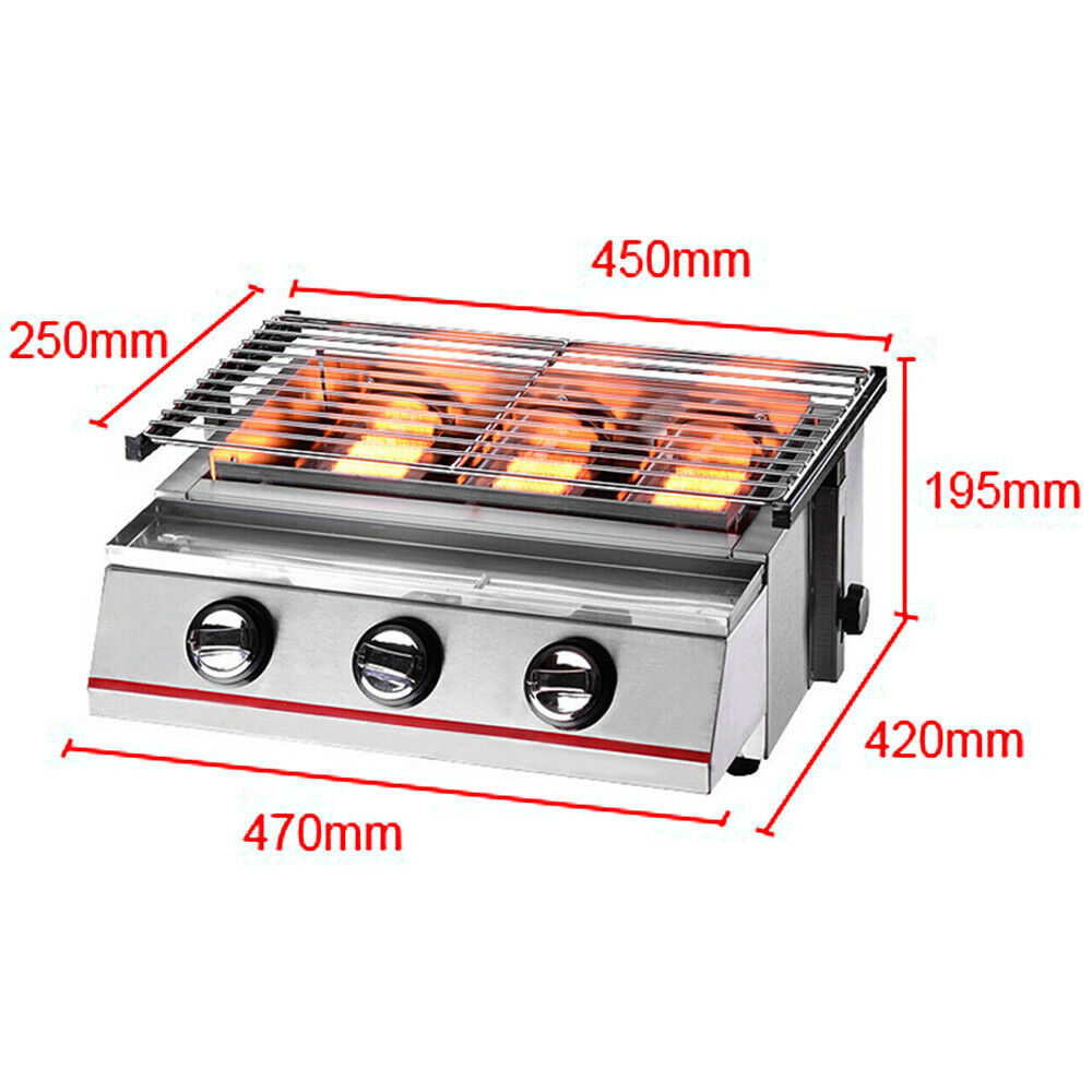 3 Burner Gas BBQ Grill for Outdoor Cooking