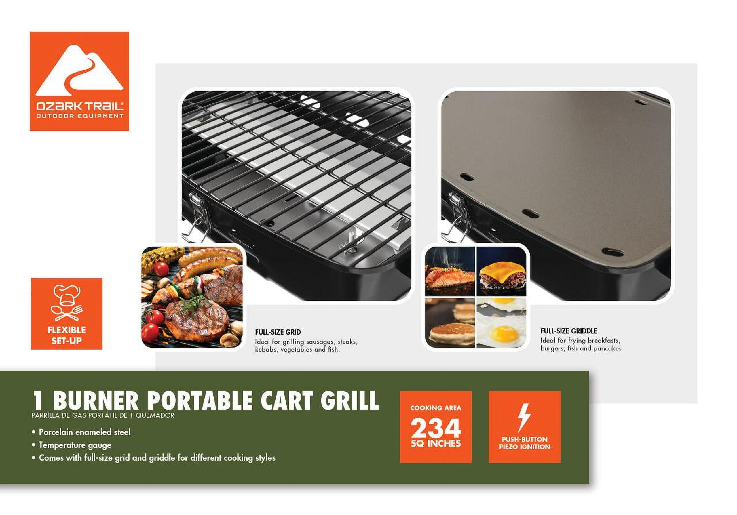 Portable 1 Burner Gas Grill with Griddle