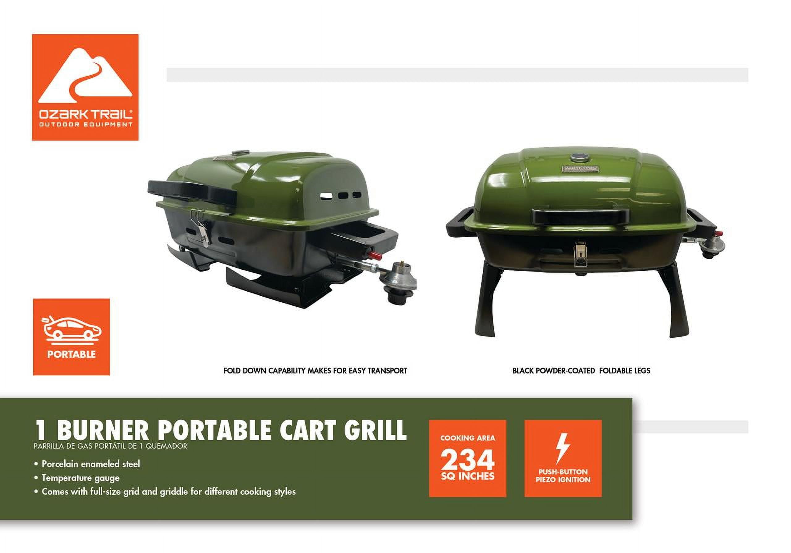 Portable 1 Burner Gas Grill with Griddle