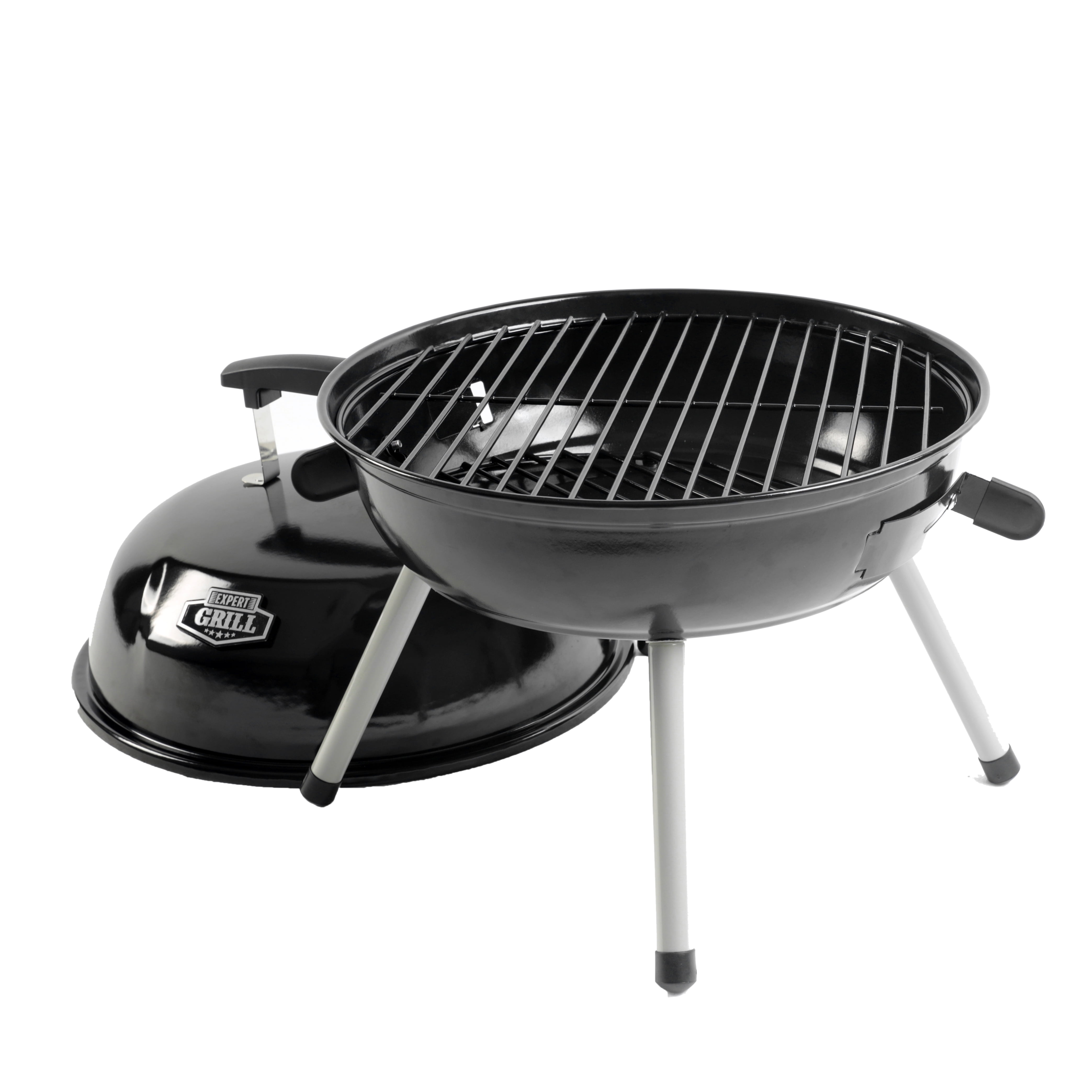 Portable Charcoal Grill - 14.5'' Expert Grill, Black