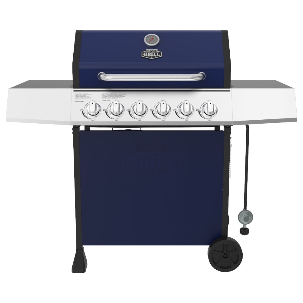 6 Burner Propane Gas Grill, Blue