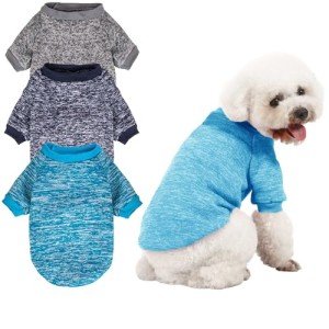 MOIRIG Dog Sweater, Dog Sweaters for Small Dogs, 2, 3 Pack Warm Soft Pet Clothes for Puppy, Medium Large Cat, Dogs Girl or Boy, Dog Shirt for Winter Christmas (Grey+Navy+Blue, Medium)