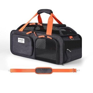 pidipiti 19x13x9 TSA Approved top Expandable pet Carrier for Small Dog Under 15 lbs,Large cat Under 20 lbs,for Southwest Allegiant Spirit and Other Airlines only Have 9'' or 9.5'' Height Space