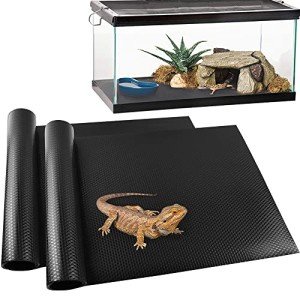 TCYPUHL Reptile Carpet, Reptile Mat, Bearded Dragon, Leopard Gecko Substrate,Bearded Dragon Tank Flooring, Snake,Tortoise Bedding, Bearded Dragon Tank Accessories (18"X 79", 2 PCS Thicker Mat)