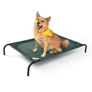 Coolaroo Gale Pacific The Original Cooling Elevated Dog Bed, Indoor and Outdoor, Large, Brunswick Green, 51.00" x 31.50" x 8.00"