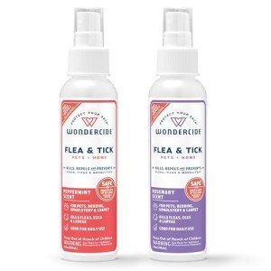 Wondercide - Flea Tick Spray for Dogs, Cats, and Home - with Natural Essential Oils - 4 oz - Peppermint & Rosemary 2-Pack