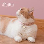 2 Pack Cotton Breakaway Cat Collar with Bell,Pink&Purple Flowers Pendant Cute Cat Collar Kitten Collar,Ideal for Girl Cats Boy Cats