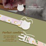 2 Pack Cotton Breakaway Cat Collar with Bell,Pink&Purple Flowers Pendant Cute Cat Collar Kitten Collar,Ideal for Girl Cats Boy Cats