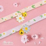2 Pack Cotton Breakaway Cat Collar with Bell,Pink&Purple Flowers Pendant Cute Cat Collar Kitten Collar,Ideal for Girl Cats Boy Cats